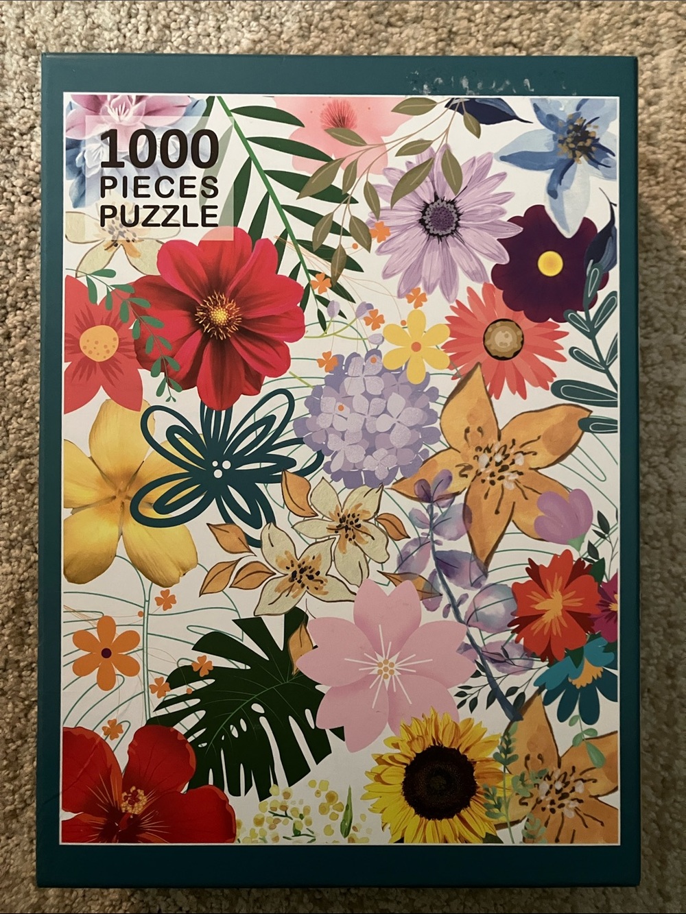 Colorful Flowers 1000 piece puzzle (❗️Damaged Piece❗️)